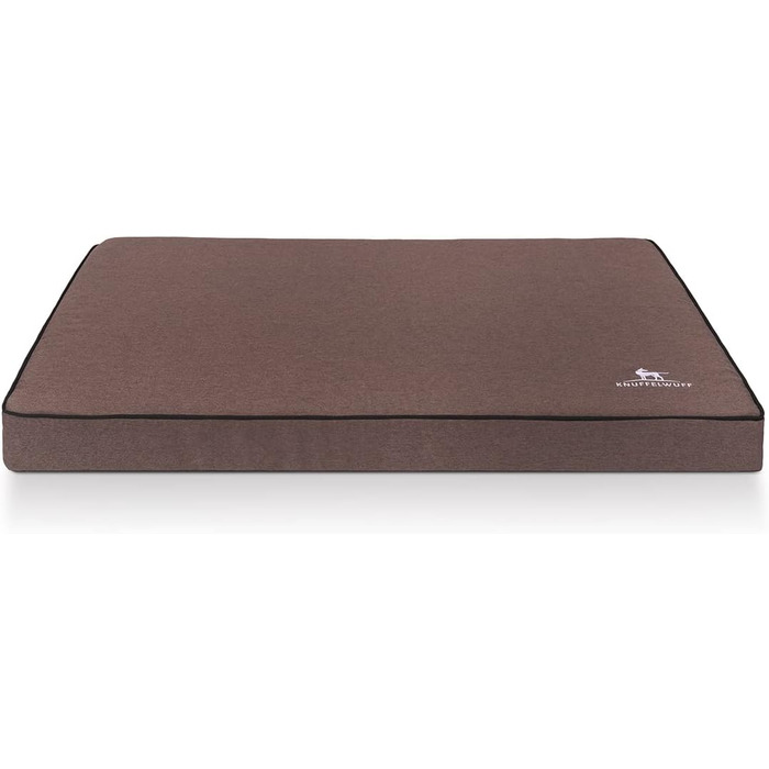 Ортопедичний лежак для собак Knuffelwuff Nantucket з велюру, ручної роботи, 80 x 60 см, коричневий. Знімний, пральний чохол. Підходить для великих, середніх та маленьких собак. Розміри: 80 x 60 x 10 см