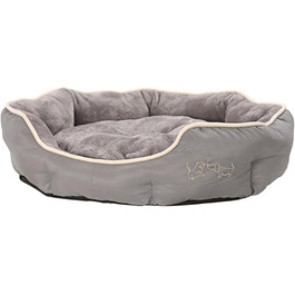 Лежак для собак і котів Dehner Lieblinge Sammy, овальний, 57x52x14 см, поліестер, сірий