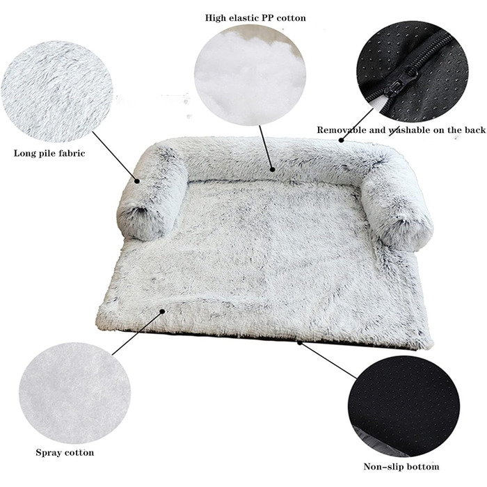 М'яка плюшеві килимки для собак, лежанки, заспокійливе ліжко для тварин, ультрам'який пухнастий матеріал, підстилки, ковдри, подушки, чохли для меблів, захист, ліжко для собак та котів (M)