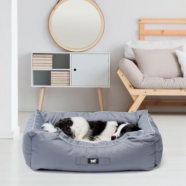 Ортопедичне ліжко для собак великих порід Ferplast: м'яка, водонепроникна лежанка з знімним чохлом, 110 x 70 x 8 см, сірий колір