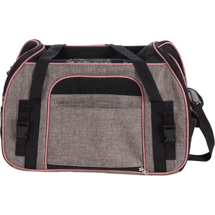 Транспортна сумка для собак та котів Flamingo Xandor Taupe, 48 x 25 x 33 см | Стильна та надійна переноска