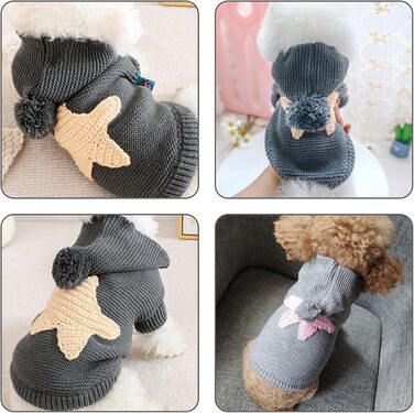 Жовтий теплий пуловер для собак Galatée з коміром-горловиною для Чихуахуа, Бульдога, Такси, Мопса, Йорка (M)