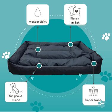 Ліжко для собак великих порід Odolplusz: зручне лежання, 150x105 см, чорний + графітовий сірий