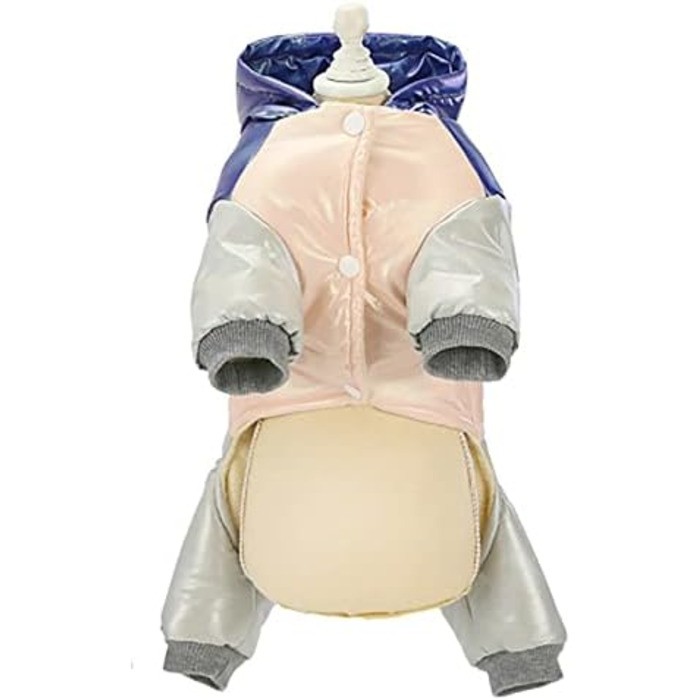 Тепла куртка для собак Izefia Winddichte, для холодної погоди, 4 ноги, теплий зимовий комбінезон для маленьких собак та котів (S, Синій)