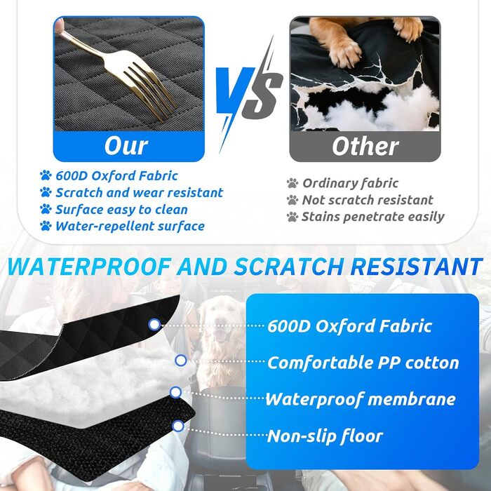 Автодеко для собак на заднє сидіння: захист, водонепроникність, ковзання, 137x147 см