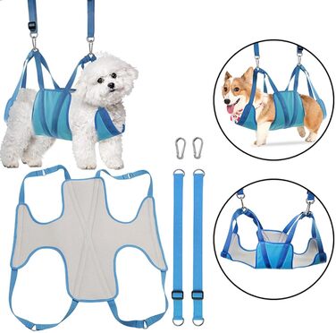 Гаммачок для грумінгу домашніх тварин LOVIVER, зручний, портативний, для маленьких собак та котів, блакитний, L