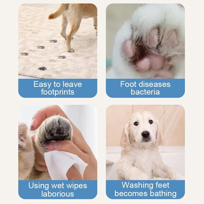 Очисник лап для собак, 2 швидкості, вологостійкий, для ванни для лап, вдома, у подорожах, на прогулянках (блакитний)