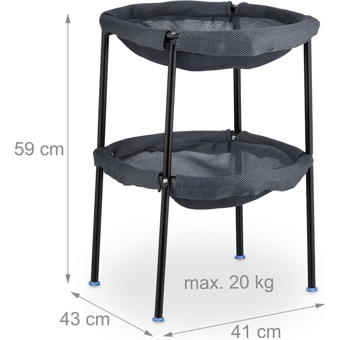 Крісло-гамак для котів Relaxdays, 2 яруси, сірий/чорний, 59x41x43 см