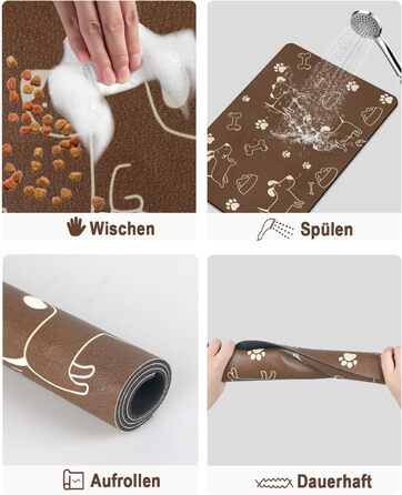 Підкладка під миску для собак та котів, нековзна, чорна 40x60 см. Швидковисихаюча, легко миється. Підкладка під миску для тварин