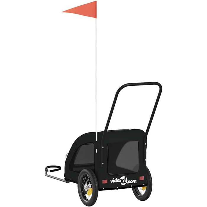 Причіп для велосипеда для собак, чорний, Oxford-Gewebe та залізо, LH57939