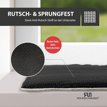 Килимок-ліжко для котів Rohrschneider з підігрівом, з антиковзною підкладкою, з тканини корд, 90 x 29 см (бежевий)