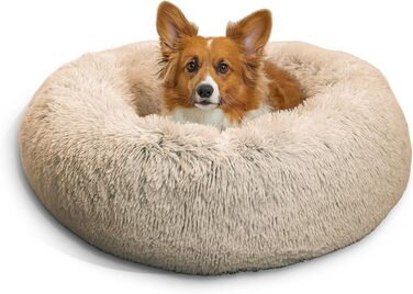 Ліжко для домашніх тварин Best Friends by Sheri Calming Donut, знімний чохол, машинне прання, 76x76 см, колір тауп
