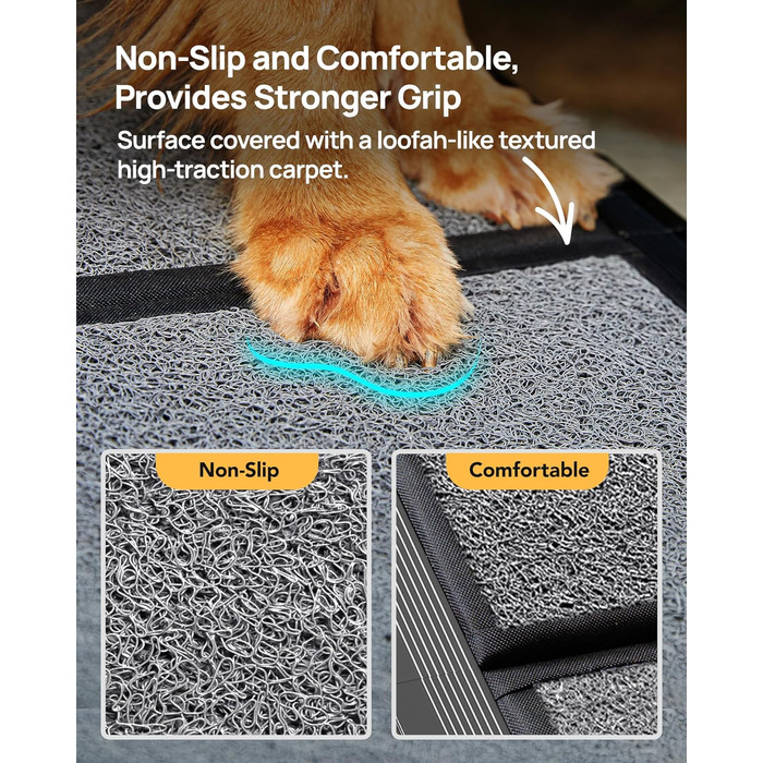 Рампа для собак у автомобіль, 180 см, широка 50 см, складна, для великих собак, з антиковзким килимком, портативна, підходить для SUV, авто та вантажівок