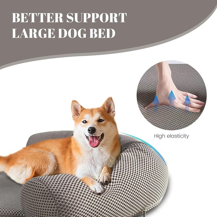 Килимок для собак Johnear: м'яке ліжко-подушка для захисту дивану, великий, середній, маленький, 110x105x15 см, бежевий