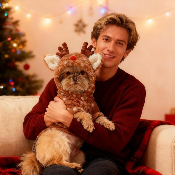 Костюм для тварин на Різдво: костюм для котів та собак (Elch M)