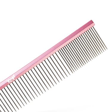 Pinkcomb професійний гребінець для собак та котів з широкими закругленими зубцями з нержавіючої сталі