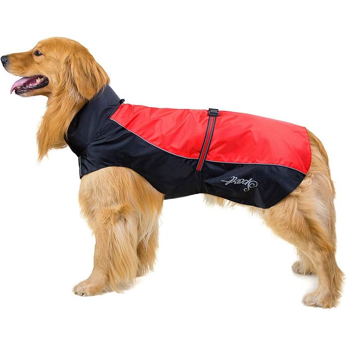 Водонепроникна куртка для собак Selmai, велика, з відбиваючими елементами, вітронепроникна, тепла жилетка для собак, для французького бульдога, для прогулянок, спорту на відкритому повітрі, холодної зими, червона, 9XL