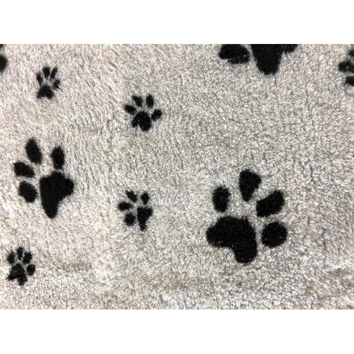 Килимок для собак Elropet Vetbed: преміум якість, 22 мм, для малих та великих собак. Розміри: S/M/L (100x80 см). Колір: світло-сірий з чорною лапкою.