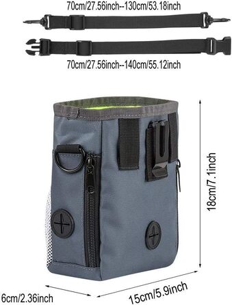 Сумка для ласощів для собак Hanwell з дозатором для прибирального інвентарю, водонепроникна, сіра