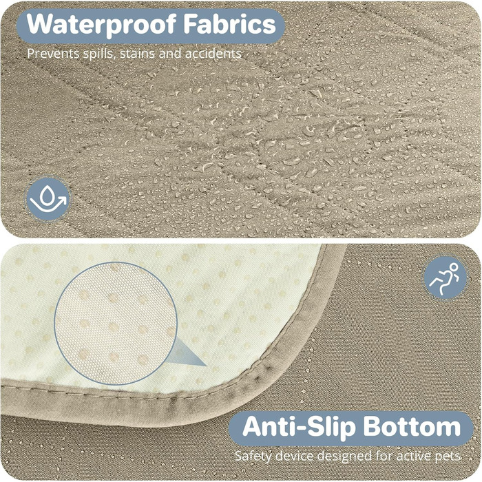 Водонепроникний килимок для собак, антиковзаюча підстилка для собак, захист дивану та ліжка, міцна підстилка для котів, захисний килимок, що можна прати, для дивану, ліжка, авто, у дорогу, хакі, 137x208 см