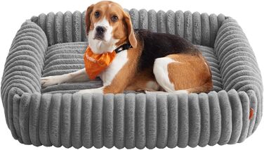 Feandrea Крісло-ліжко для собак, велике ортопедичне, знімний чохол, м'яка підстилка, 91 x 68 x 18 см, сірий (PGW312GD01 L)