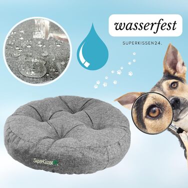 Гіркий лежак для собак середніх порід SuperKissen24 - водонепроникний лежак для котів - лежанка для собак з антикіготного матеріалу - антиалергенний та неслизький - лежанка для собак 60 x 14 см, сірий (XL)