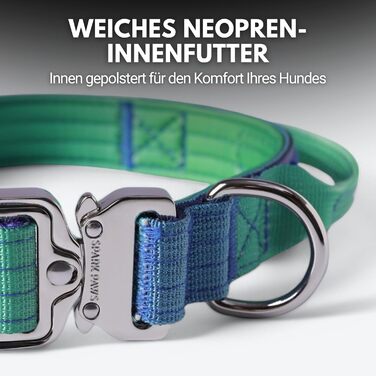 Тактичний нашийник для собак Spark Paws – міцний, преміум-якість, для великих та середніх собак (Lime Wave, XS: 9-18 кг [2.5 см])