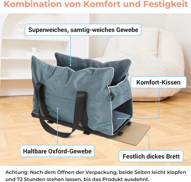 Автокрісло для маленьких собак та котів, кріплення на середню консоль, знімний, можна прати, з хутром, для цуценят, м'яке, тепле, сіре, маленьке