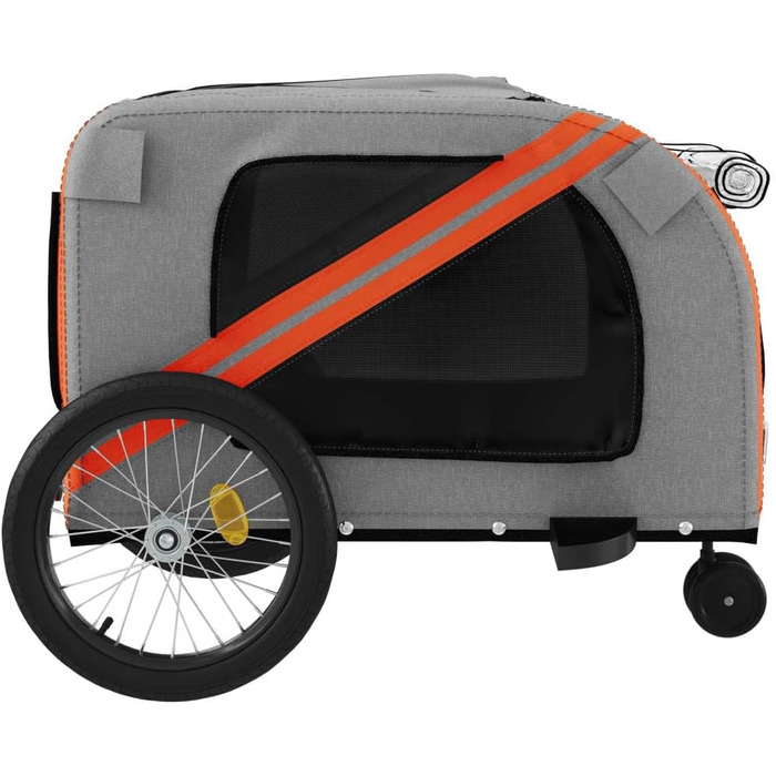Причіп для велосипеда для собак та котів Оксфорд, оранжевий та сірий