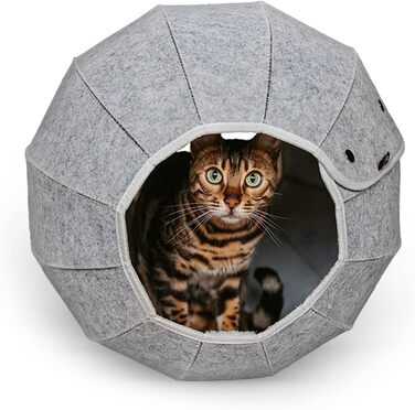 Котяча лежанка-купол CanadianCat Company, Ø 46 см, будиночок для котів у формі кулі