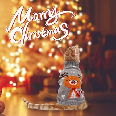 Пуловери для котів та собак на Новий Рік HYLYUN (2 шт.) - теплий зимовий костюм з новорічним дизайном (XS)
