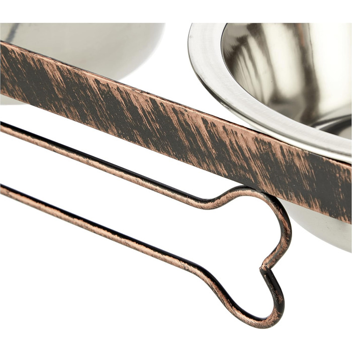 Миска для собак Rosewood з нержавіючої сталі для середніх порід, з міцною підставкою, подвійна, для води та корму, велика