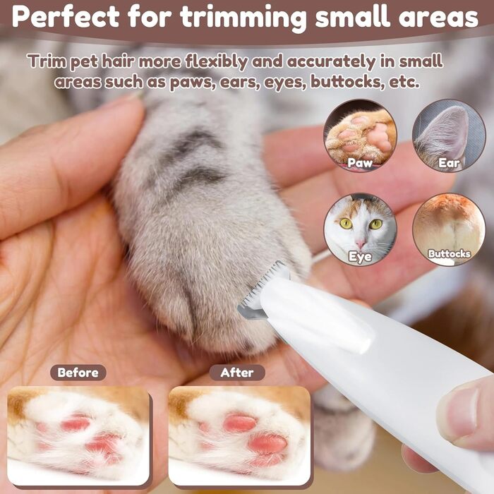 Триммер для собак PawTrim Pro: тиха, водонепроникна машинка для догляду за лапами, очима, вухами та обличчям