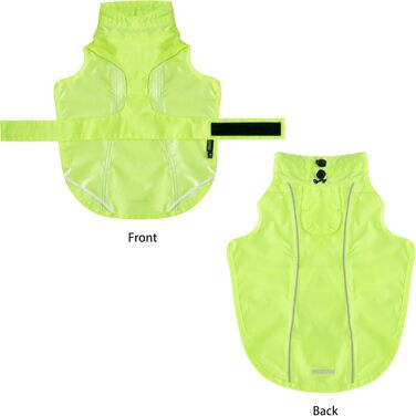 Регульований водонепроникний дощовик для собак, легка дощова куртка для тварин, одяг для цуценят з світловідбиваючими смугами для маленьких, середніх та великих собак (M) (Флуоресцентний, M)