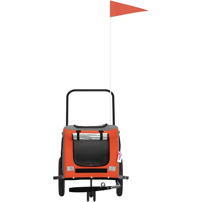 Причіп для велосипеда для собак Оранжево-чорний, Oxford-тканина та залізо, LH68839