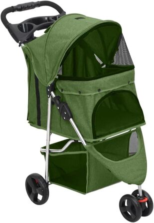 Складаний візок для собак vidaXL 80x46x98 см, оксфорд, зелений