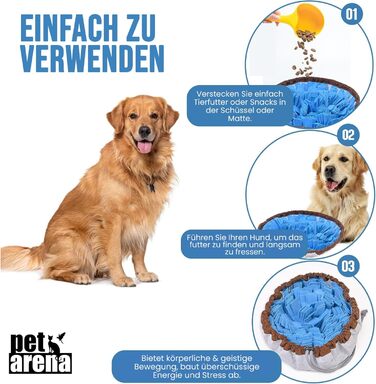 PET ARENA килимок для нюхання собак – килимок для пошуку, міцні матеріали, інтелектуальна іграшка для собак, регульований розмір, можна прати, блакитний