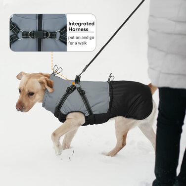 Водонепроникний зимовий теплий одяг для собак маленьких порід, чорний, розмір M