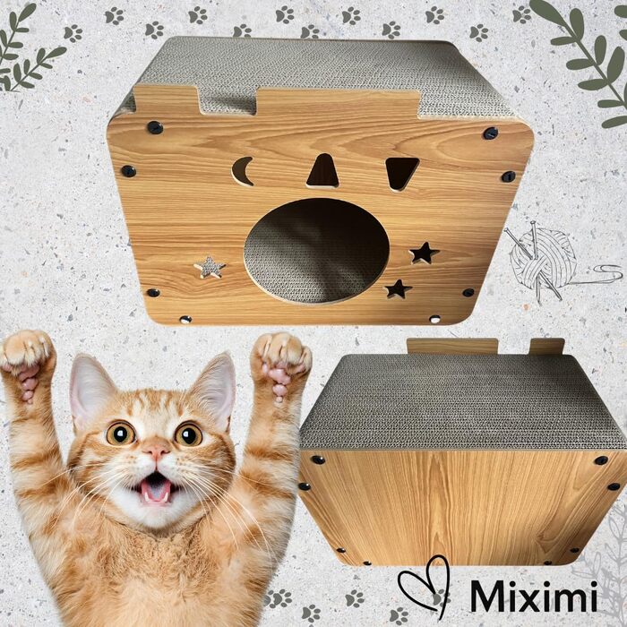 Дім-кіготник для котів Stars Klein - екологічні меблі з картону, легкі, стабільні, компактні. Ідеально для маленьких квартир та котів будь-якого віку