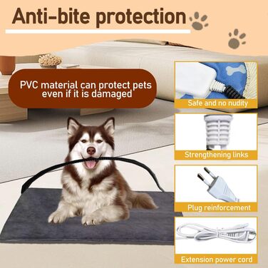 Килимок-грілка для котів та собак, регульована температура та таймер, 45*70 см