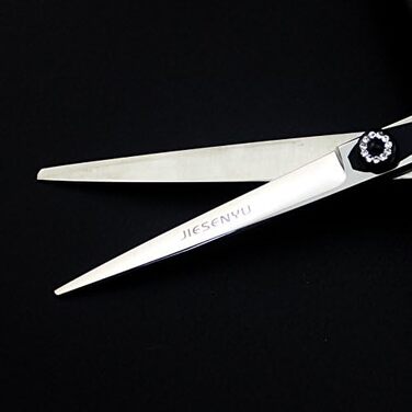 Набір професійних ножиць для грумінгу собак JIESENYU 7.0 дюймів (4 шт.) - прямі та тонкі леза, чорний колір