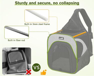 Транспортна сумка для кота Pecute: рюкзак для котів, чихуахуа, йоркширського тер'єра (до 3,5 кг), дихаюча, легка, складна
