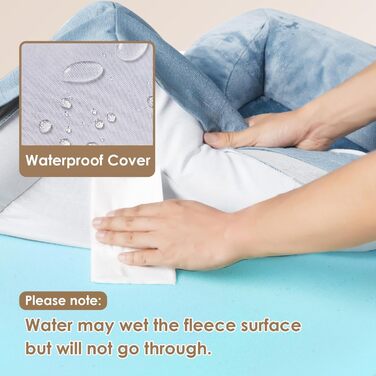 Ортопедичне ліжко для собак великих порід EHEYCIGA, 112x81 см, кошик для собак з Memory Foam, водовідштовхувальне, неслизьке, з високим бортиком, блакитний колір