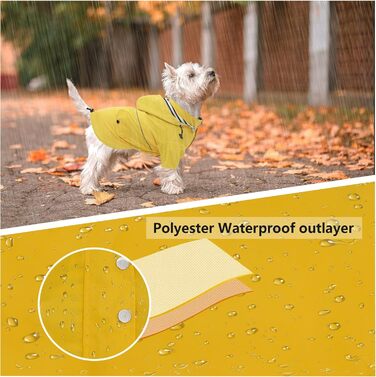 Жовтий дощовик для собак Pethiy Premium, водонепроникний дощовик з капюшоном та кишенями, розмір XL