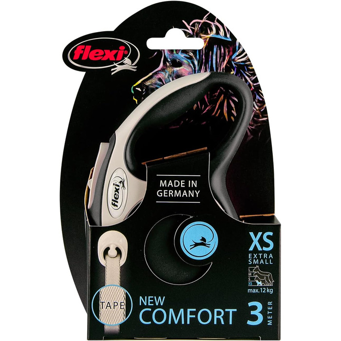 Рулетка для собак Flexi New Comfort XS, 3 м, синя, комфортна стрічка