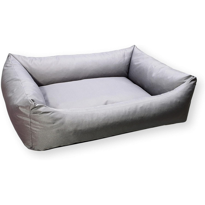 Водонепроникне собаче ліжко 4L Textil Koko для великих собак, кошик, знімний та пральний чохол, подушка, сірий (100x80 см)