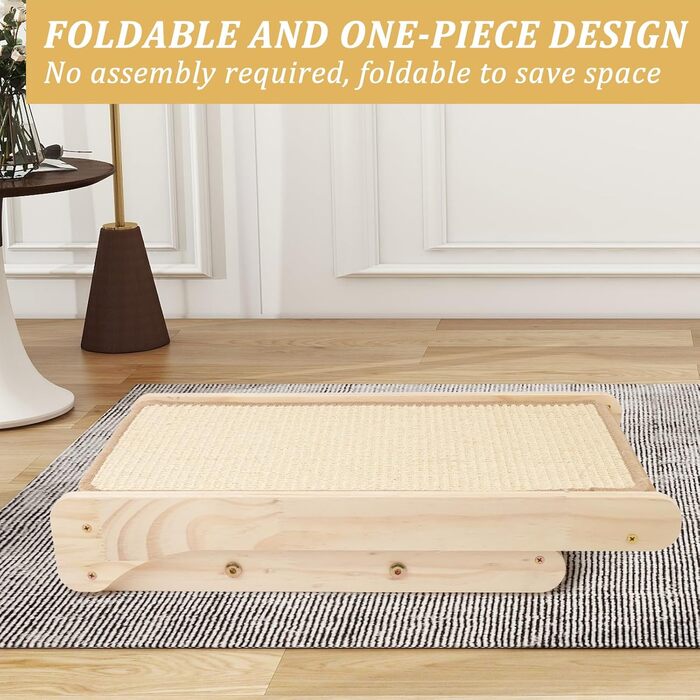 Котяче дряпальний борд Sibosen, 53x49x45 см, 3-в-1, з високоякісного сизалю, без встановлення