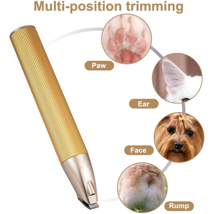 Електрична машинка для стрижки тварин з LED-підсвічуванням, бездротова, USB, для собак, котів, чорна