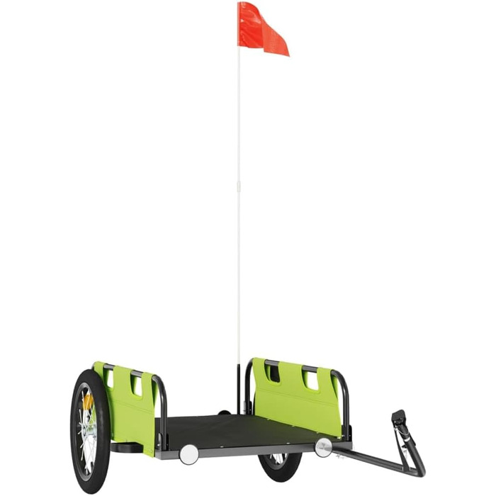 Причіп для велосипеда, причіп для собак, зелений, з оксфордської тканини та металу. Транспортний візок для покупок, компактна упаковка, проста збірка