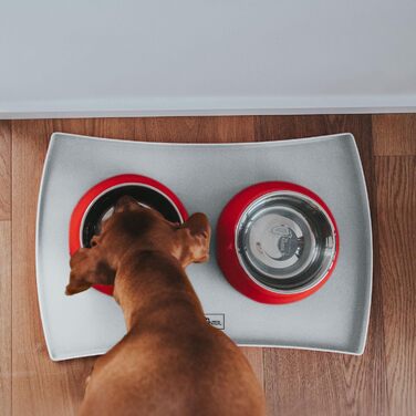 Тарілка для їжі HUNTER Melamin, червона, 160 мл, з нержавіючої сталі, неслизька, стійка до подряпин та ударів, легко миється, придатна для миття в посудомийній машині